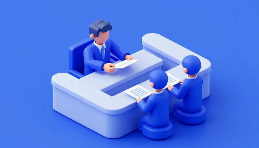 Mahkeme salonunda belgelerle çalışan avukat ve hakim