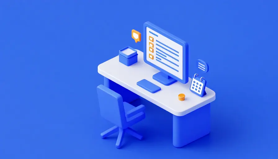 Modern ofis masası ve dijital kontrol listeleri