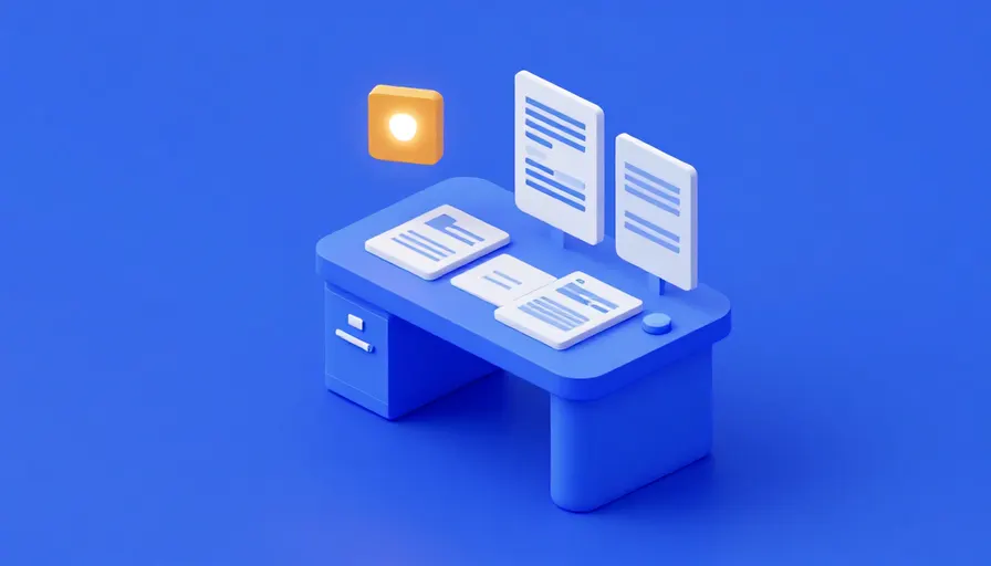 Hukuk bürosunda dağınık evrak ve hatırlatıcı ikonu