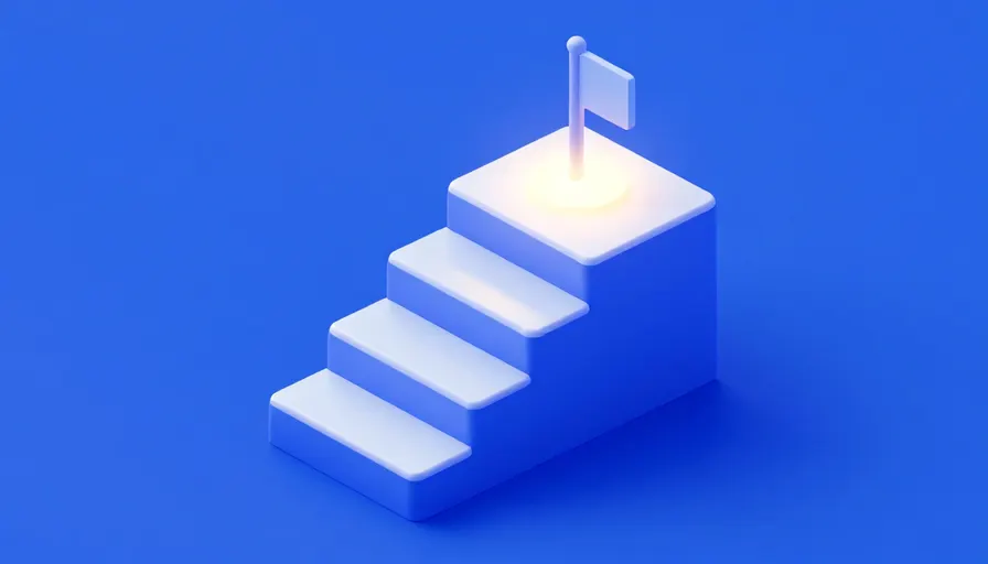 Parlayan bir platforma çıkan sade basamaklar