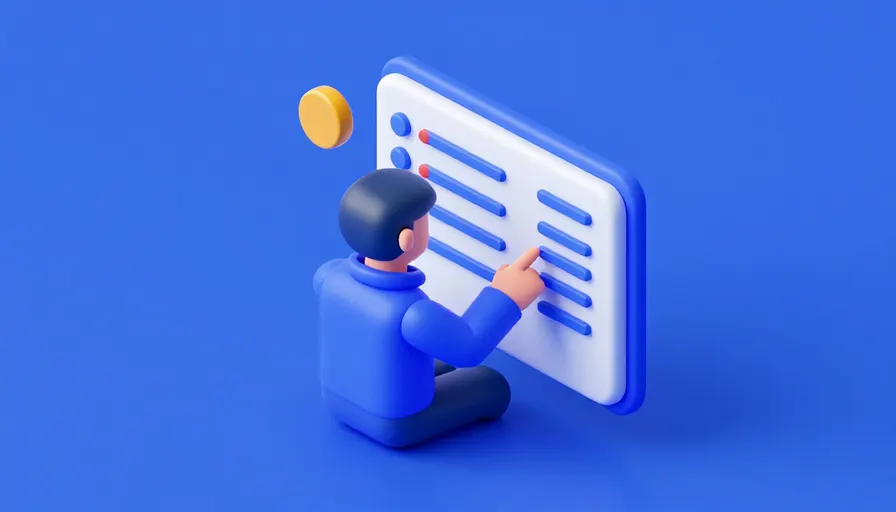 Süre takibi dashboard'ı gösteren low-poly 3D sahne