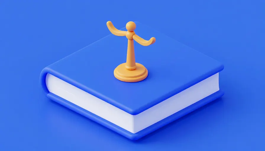 Avukatın kitap ile birlikte çalışmasını gösteren bir illüstrasyon.