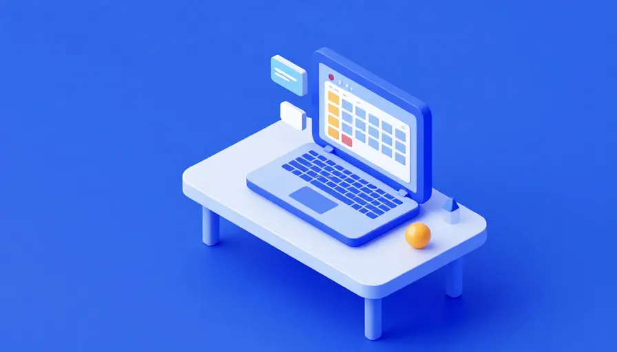 Modern ofis masasında takvim uygulaması ve bildirim balonları