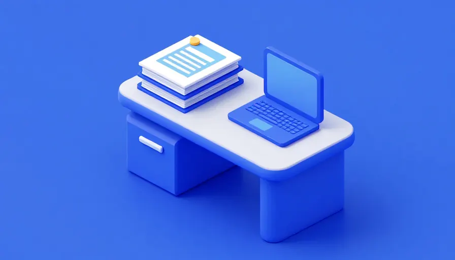 Hukuk bürosunda belgelerle dolu bir masa