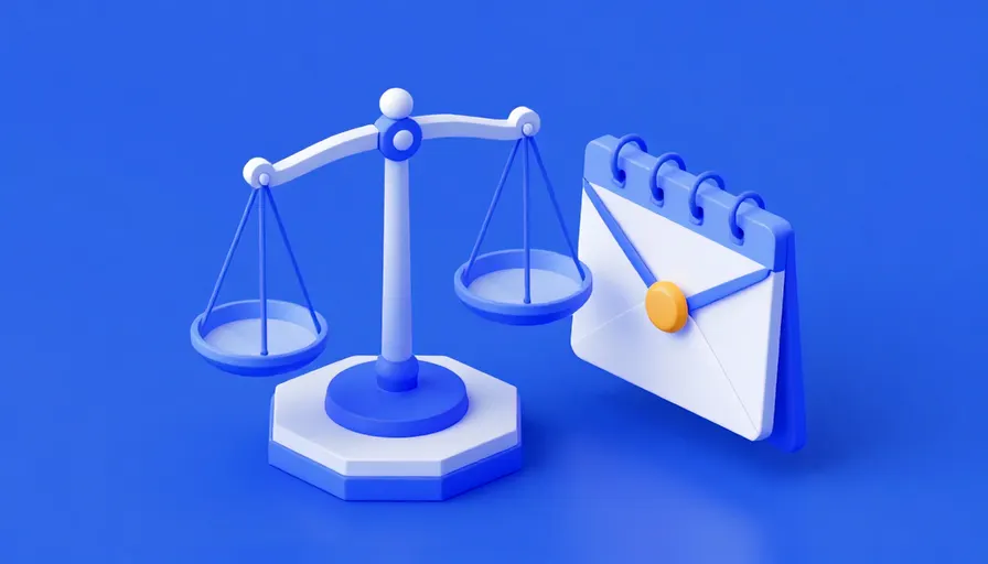 Terazi, kapalı zarf ve takvim sayfası; e-tebligat ve süre kurallarının hukuki çerçevesini simgeliyor