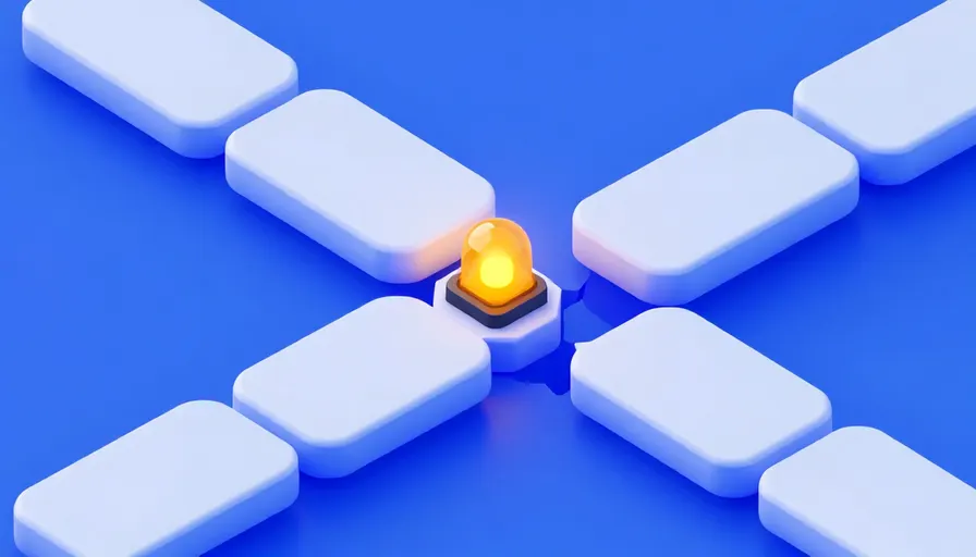 Eksik bir taşın bulunduğu çatlak yol ve üstündeki amber uyarı ışığı, sık yapılan hataları simgeliyor