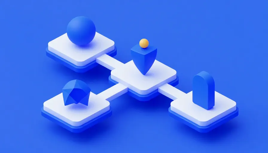 Birbirine bağlı üç platform ve aralarındaki parlayan yollar