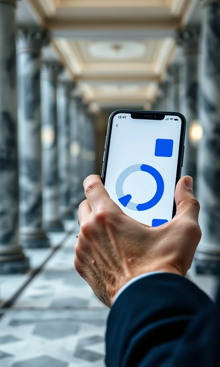 Adliye koridorunda MÜHLET mobil uygulamasıyla süre takibi yapan avukat — avukat mobil uygulaması